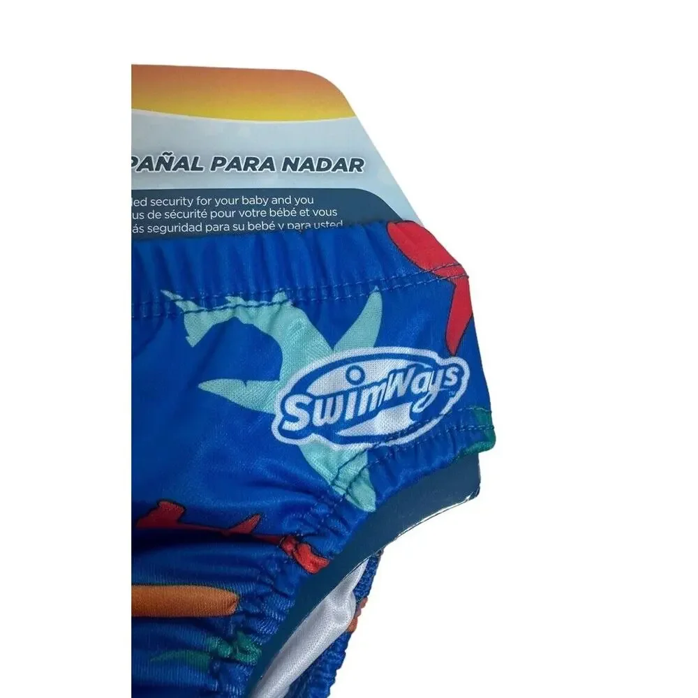 NEW SwimWays Reusable Shark Swim Diaper 50+ UPF Small 6M 13-18 lbs Boys